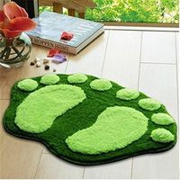 Airblasters Microfiber Lovely Flocking Big Feet Pad Floor Mat Bedroom Area Rug Carpet 58.538.5cm(Green)