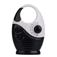FidgetKute Sayin Shower Radio Waterproof Radio for Bathroom Hanging Music Black White Z6W2