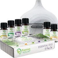 Premium Nature Diffuser & Essential Oils Gift Set Sets Idea Aroma Humidifier Tank & Top 6 Essential Oil Bottles, Auto Shut-Off & 7 Color LED Lights Aromatherapy Improved Sleeping and Breathing
