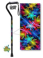 Aluminum Adjustable Walking Cane with Gel Grip Handle Tropical Floral