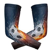 ZZKKO Fire and Water Soccer Cooling Arm Sleeves Cover Uv Sun Protection for Men Women Running Golf Cycling Arm Warmer Sleeves 1 Pair