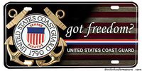 Brotherhood Products Coast Guard Got Freedom Aluminum License Plate
