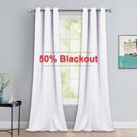 NICETOWN Long White Curtains for Patio - Home Decoration Grommet Top Drapes, White Bedroom Panels (42 inches Wide x 90 inches Long, White, 2 Panels)