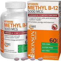 Bronson Methyl B12 5000 mcg Vitamin B12 Methylcobalamin Energy & Brain Support 60 Lozenges
