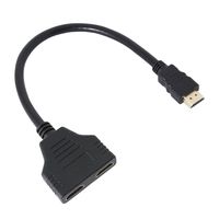 GBSELL HDMI 1 to 2 Split Double Signal Adapter Convert Cable for Video TV HDTV Black