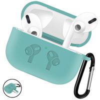 WAAILU Protective Cover Compatible with AirPods Pro Case, Case with Keychain for AirPods 3 Charging Case - 2019 Release Visible Front LED Shock-Absorbing Soft Slim Silicone Case Skin - Green