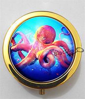 BlackKey Octopus 3-Compartment Decorative Pocket Gift Box Case Organizer for Pill, Color 2 -1999