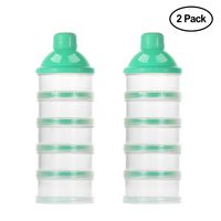 Accmor Baby Milk Powder Formula Dispenser, Non-Spill Smart Stackable Baby Feeding Travel Storage Container, BPA Free, 5 Compartments, 2 Pack