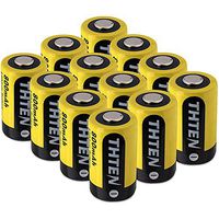 Thten CR2 Battery 3V Lithium 800mAh 12 Pack with PTC Protection DL-CR2 Photo Battery for Golf Rangefinder Baby Monitor Flashlight Mini 55 Baby Monitor Flashlight