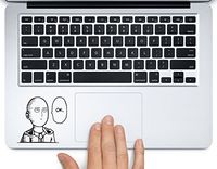 Saitama One Punch Man OK Printed Trackpad Clear Vinyl Decal Sticker Compatible with Apple MacBook Pro Air 11" 12" 13" 15" All Years Laptop Trackpad Keyboard (New 15" Macbook Pro)