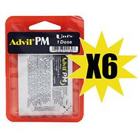 Uni's Advil PM Single Dose 6 Count (2 Caplets Each) Helps You Fall Asleep and Stay Asleep While Relieving Some Minor Aches and Pains During Sleep