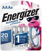 Energizer AAA Lithium Batteries, Ultimate Lithium Triple A Battery (8 Count), Longest-Lasting AAA Battery
