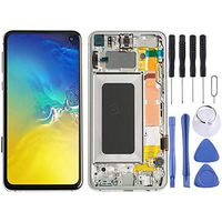 JUNXI Phone case Phone Cover for Galaxy S10e (Black) LCD Screen and Digitizer Full Assembly with Frame (Color : Silver)