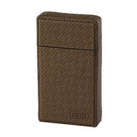 IWIM PU Leather Super Slim Size 100mm 100's Cigarette Case - Magnet Lid Unique Luxury Hard Carrying Holder Box Cover Best Blank Solid Color Design for Men and Women Unisex (Dark Brown)