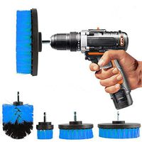 Electric Drill Brush Floor Carpet Brush Glass Cleaning Polishing Brush All Purpose Power Scrubber Cleaning Kit (Blue 4 piece)