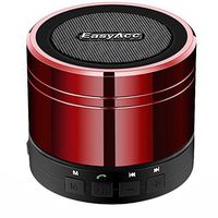 EasyAcc Mini Wireless Speaker, Portable USB Travel Speaker with Mic, AUX, FM Function, Micro SD Card Support for Tablet Laptops Smartphones, Red