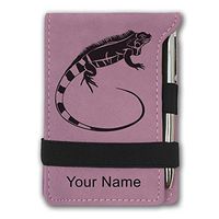Mini Notepad, Iguana, Personalized Engraving Included (Pink)