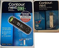 Bayer Contour Next ONE Glucose Monitoring System Wireless Meter kit (and 10 Strips)