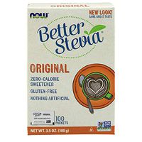 NOW Foods Stevia Extract Packets TwinPack,  100 Count  Boxes (Pack of 2)