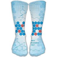 Etrfr Tetrahydrocannabinol THC Weed Chemical Formula Custom Knee High Socks Football Baseball Long Stockings For Men Women 30CM
