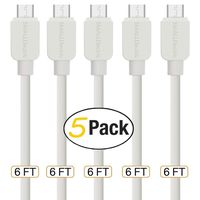 Micro USB Cable Android, SMALLElectric (5-Pack, 6 FT) Long Charger USB to Micro USB Cables High Speed USB2.0 Sync and Charging Cord for Samsung, HTC, Xbox, PS4, Kindle, Nexus, MP3, Tablet and More