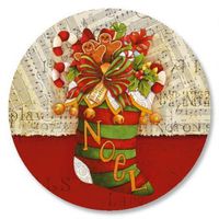 Christmas Stocking Envelope Seals - Set of 144 1-1/2" diameter Self-Adhesive, Flat-Sheet holiday sticker Seals