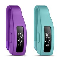 KIMILAR Clip Holder Compatible with Fitbit Inspire/Inspire HR Accessory Clip [2 Pack], Sport Silicone Replacement Clip Holder Smart Clip (Purple+Teal)