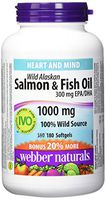 Webber Naturals Wild Salmon & Fish Oil 1000 mg (EPA 180 DHA 120) Bonus Size 150+30 Softgels