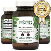 Natural Nutra Mega Magnesium® Supplement from Amino Acid Malate, Chelate, Citrate, Malic Acid, 400 mg, 90 Vegetarian Capsules