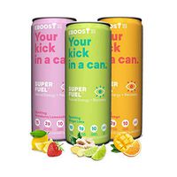 EBOOST Natural Nootropic Energy Drink | Electrolytes + Vitamins (B12) + Milk Thistle | Sports Preworkout Drink, Healthy Mixer, Travel, Work/Study (12 Fl oz, 24 Pack) (Variety Pack)