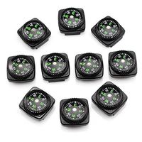 bayite Hard Shell Liquid Filled Button Compass Set for Survival Watch Band Paracord Bracelet Pack of 10