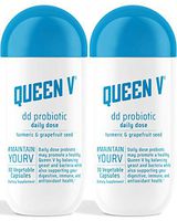 Queen V DD Probiotic for Women | pH Balanced to Support Digestive, Immunity, and Vaginal Health | Promotes Healthy Yeast & Bacteria | Natural | Turmeric + Grapefruit Seed | 30 Capsules (2 Pack)
