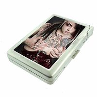 Chola Pin Up Girls Spanish La Vida Loca D8 Cigarette Case Lighter Smoking King Size Cigarettes Silver Metal Wallet 4" X 2.75" RFID Protection