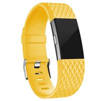 iGK Replacement Bands Compatible for Fitbit Charge 2, Adjustable Replacement Bands with Metal Clasp Special Edition Lemon-Yellow Large