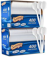 [800 Count] Settings Plastic White Forks, Practical Disposable Cutlery, Great For Home, Office, School, Party, Picnics, Restaurant, Take-out Fast Food, Outdoor Events, Or Every Day Use, 2 Boxes