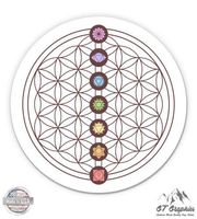 GT Graphics Seven Chakras on Flower of Life - 12" Vinyl Sticker Waterproof Decal