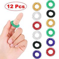 XKBESTGO Spiky Sensory Finger Rings (Pack of 12),Acupressure Massage Rings,Stress and Anxiety Relief(6 Colors)