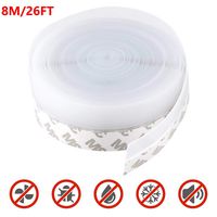 Silicone Seal Strip,8M/26ft Door Strip Bottom for Doors Silicone Sealing Sticker Adhesive for Doors and Windows Gaps of Anti-Collision Silicone (35MM, Transparent)