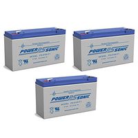 Power Sonic PS-6100 6V 12AH F1 Rechargeable Battery - 3 Pack