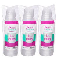 3.5 oz Disposable Plastic Cups | Clear Cups, Snack and Drink Size | Party, Event, Wedding, Kids | Recyclable Drinkware | Tea, Soda, Water, Juice, Milk (10 Pack 500 Cups)