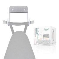 Lenink Ironing Board Hanger,Wall Mount Ironing Board Holder Organizer Wall Rack for Laundry Rooms (White)