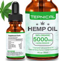 Hemp Oil with 5000mg of Organic Hemp Extract for Pain, Anxiety & Stress Relief - 100% Natural Hemp Oil Drops, Helps with Sleep, Skin & Hair