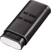 Visol Products Father's Day Black Leather Crushproof Cigar Case, My Hero