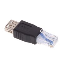 Because0f USB Type A Female To RJ45 Male Ethernet LAN Network Router Socket Plug Adapter