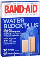 BAND-AID Bandages Water Block Plus Clear Assorted Sizes 30 Each (Pack of 2)