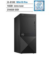 Dell Vostro Business Desktop, Intel Core i3-8100 3.60GHz (Quad-Core, 6M Cache, 65W), 16GB Memory, 256GB Solid State Drive, 802.11 WiFi, Bluetooth, HDMI, VGA, Windows 10 Pro, Black