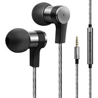 Adorer Wired Hi-Res Stereo Earbuds with Microphone and Volume Control, Durable Metal in Ear Headphones, Ear Buds Earphones Compatible with iPhone iPod iPad Samsung, Noise Cancelling, Powerful Bass
