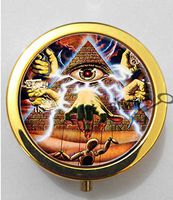 BlackKey Illuminati Symbol 3-Compartment Decorative Pocket Gift Box Case Organizer for Pill, Color 2 -47