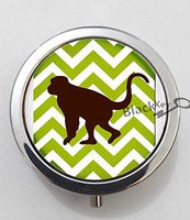 BlackKey Animal Monkey 3-Compartment Decorative Pocket Gift Box Case Organizer for Pill, Color 1 -1781