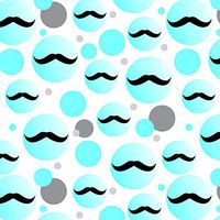Premium Gift Wrap Wrapping Paper Roll Pattern - Funny Mustache - Blue
